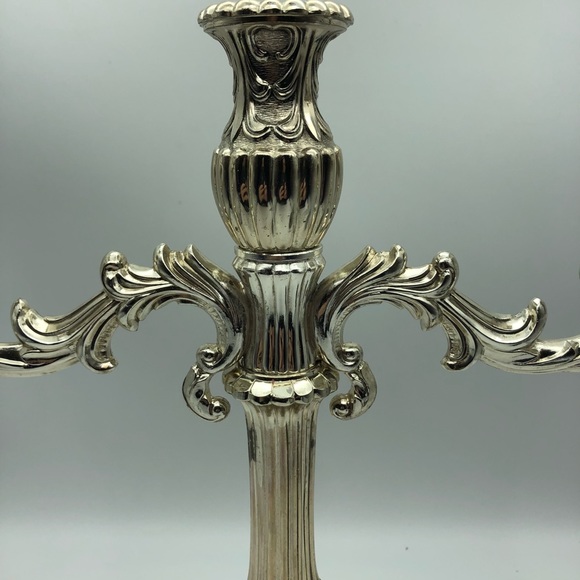 F.B. Rogers silver plated 3 light breakdown candelabra, original box
